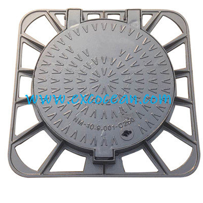 EN124 D400 850x850 600dia square manhole covers lock