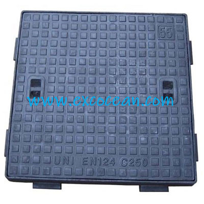 EN124 Black Bitumen Painting Ductile Iron Square Manhole Cover