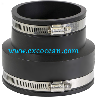 Flexible Pvc Reducing Rubber Coupling with Stainless Steel Clamps